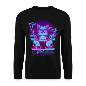 Party Music Techno Cats Vaporwave DJ Cat - Sweat-shirt Unisexe - noir - Devant - Alina (178cm) & Michal (187cm)