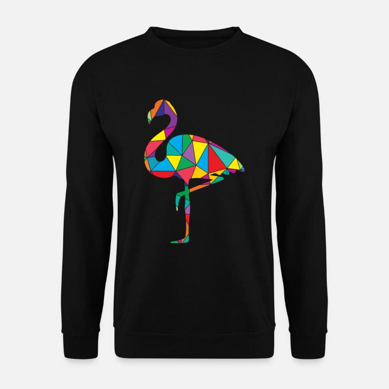 Flamingo Polygon Wild Animal - Unisex Pullover - Schwarz