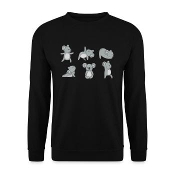 Yoga Koala - Sweat-shirt Unisexe - noir - Devant - Alina (178cm) & Michal (187cm)