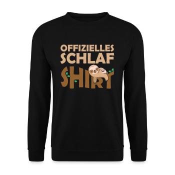 Offizielles Schlafshirt Faultier - Unisex Pullover - Schwarz - Vorne - Alina (178cm) & Michal (187cm)