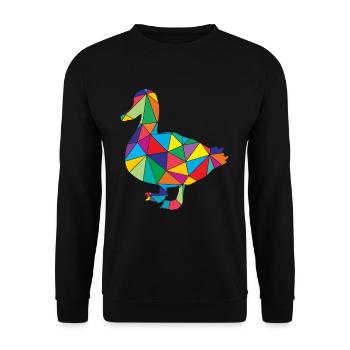 Duck Polygon Low Poly - Unisex Sweatshirt - black - Front - Alina (178cm) & Michal (187cm)