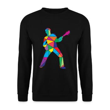 Guitar Polygon Guitarists - Unisex Sweatshirt - black - Front - Alina (178cm) & Michal (187cm)
