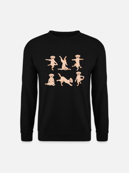 Yoga Labrador Meditation Hund macht Yoga Übungen - Unisex Pullover - Schwarz