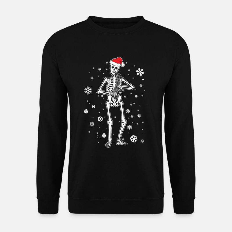 Skeleton Saxophone - Unisex Pullover - Schwarz