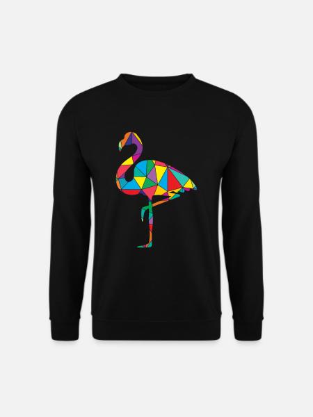 Flamingo Polygon Wild Animal - Unisex Sweatshirt - black