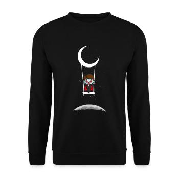 Dracula On Moon Swing Creepy Halloween - Sweat-shirt Unisexe - noir - Devant - Alina (178cm) & Michal (187cm)