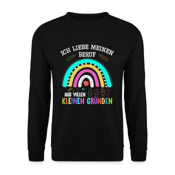 Erzieherin Erzieher Kindergarten - Unisex Pullover - Schwarz - Vorne - Alina (178cm) & Michal (187cm)