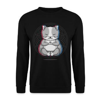 Yoga Hamster Yoga - Unisex Sweatshirt - black - Front - Alina (178cm) & Michal (187cm)