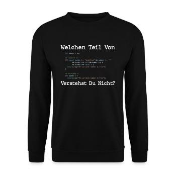 Welchen Teil Von Verstehst Du Nicht Programmierer - Unisex Pullover - Schwarz - Vorne - Alina (178cm) & Michal (187cm)