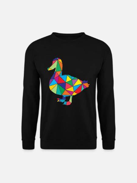 Duck Polygon Low Poly - Unisex Sweatshirt - black