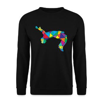 Freerunner Polygon Backflip - Unisex Sweatshirt - black - Front - Alina (178cm) & Michal (187cm)