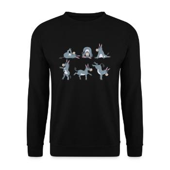 Yoga Donkey Meditation Donkey Does Yoga Exercises - Unisex Sweatshirt - black - Front - Alina (178cm) & Michal (187cm)