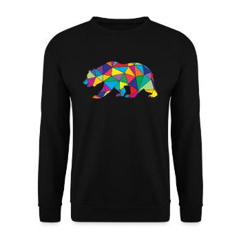 Bear Polygon Low Poly Wild Animal - Unisex Sweatshirt - black - Front - Alina (178cm) & Michal (187cm)