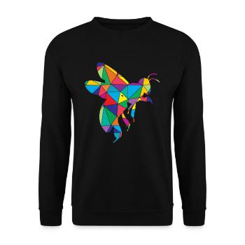 Faible Poly Bee Géométrie Polygone Abeille - Sweat-shirt Unisexe - noir - Devant - Alina (178cm) & Michal (187cm)