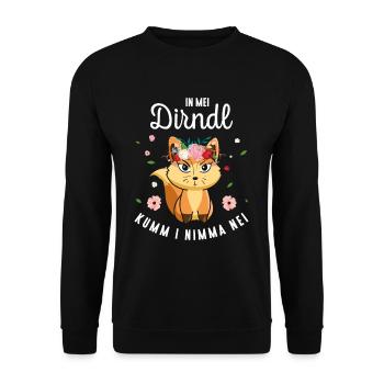In Mei Dirndl Kumm I Nimma Nei Tracht Ersatz - Unisex Pullover - Schwarz - Vorne - Alina (178cm) & Michal (187cm)