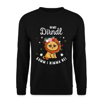 In Mei Dirndl Kumm I Nimma Nei Tracht Ersatz - Unisex Pullover - Schwarz - Vorne - Alina (178cm) & Michal (187cm)