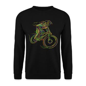 Cyclist Downhill MTB Mountainbike - Unisex Sweatshirt - black - Front - Alina (178cm) & Michal (187cm)