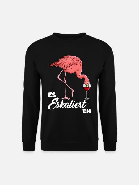 It escalates anyway Flamingo - Unisex Sweatshirt - black