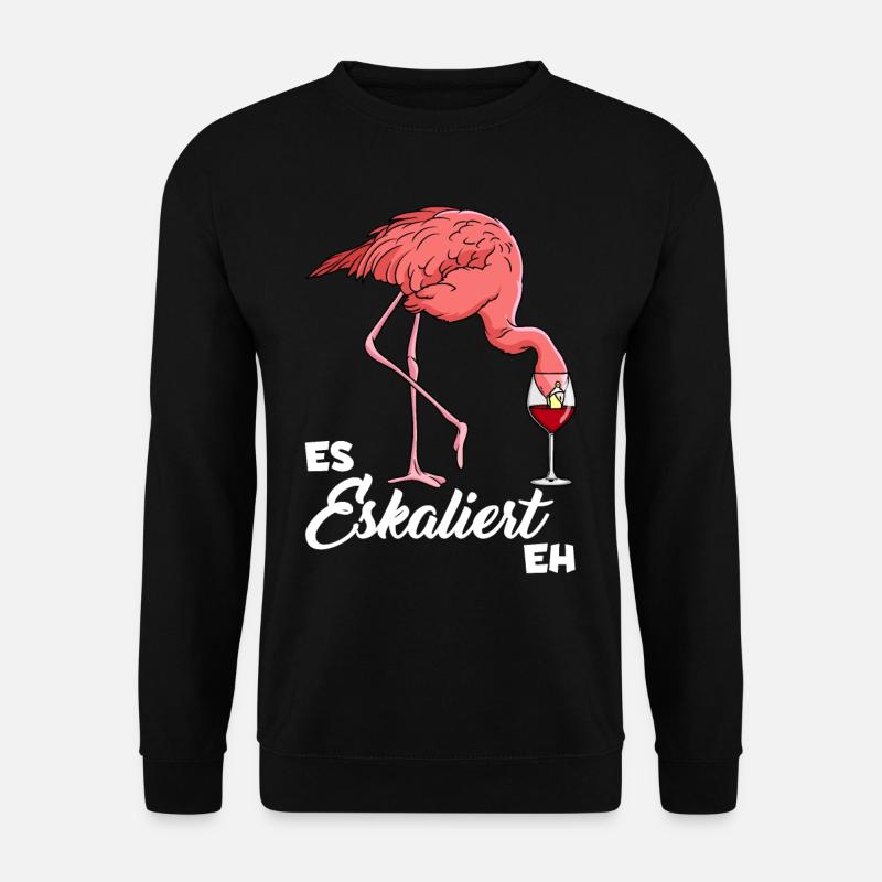 It escalates anyway Flamingo - Unisex Sweatshirt - black