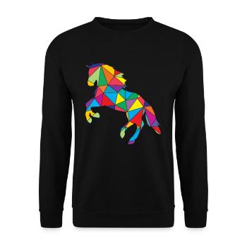 Pferd Polygon Horse Pferde - Unisex Pullover - Schwarz - Vorne - Alina (178cm) & Michal (187cm)