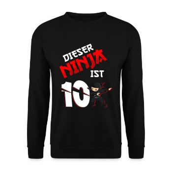10. Geburtstag Junge 10 Jahre alt - Unisex Pullover - Schwarz - Vorne - Alina (178cm) & Michal (187cm)