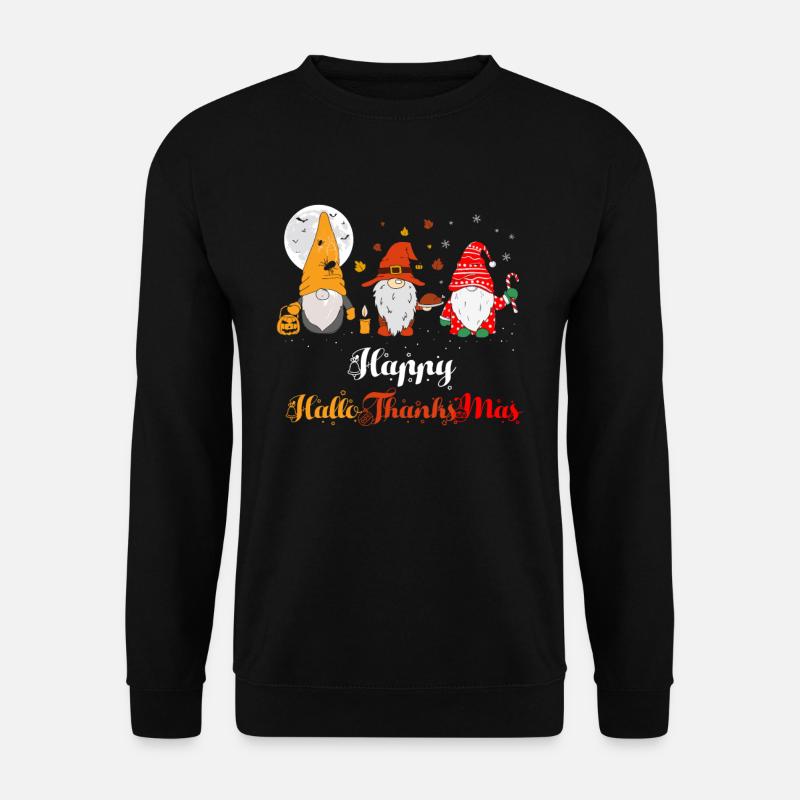 Happy HalloThanksMas Zwerge Halloween Christmas - Unisex Pullover - Schwarz