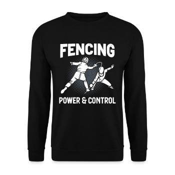 Fechten Kraft & Kontrolle Fechter - Unisex Pullover - Schwarz - Vorne - Alina (178cm) & Michal (187cm)