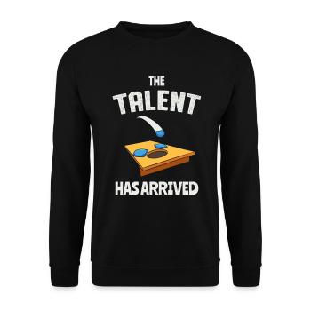Le talent est là Drôle de trou de maïs trou aveugle - Sweat-shirt Unisexe - noir - Devant - Alina (178cm) & Michal (187cm)
