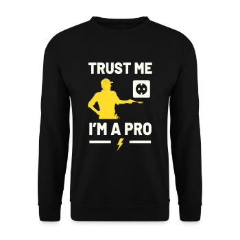 Ich Bin Ein Profi Handwerker Lustiges Elektriker - Unisex Pullover - Schwarz - Vorne - Alina (178cm) & Michal (187cm)