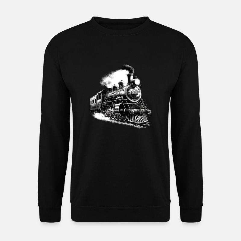 Vintage Dampflok Zug Eisenbahn Liebhaber - Unisex Pullover - Schwarz