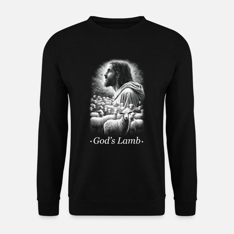 Jesus Christus Lamm Gottes Christliches - Unisex Pullover - Schwarz