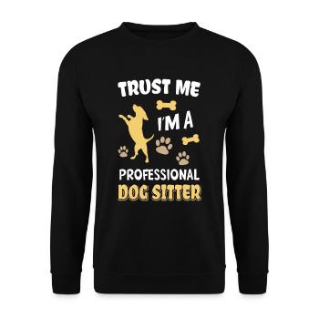 Dog Sitter Professionnel Dog Lovers - Sweat-shirt Unisexe - noir - Devant - Alina (178cm) & Michal (187cm)