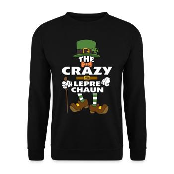 The Crazy Leprechaun St Patrick's Day - Unisex Sweatshirt - black - Front - Alina (178cm) & Michal (187cm)