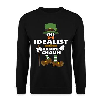 The Idealist Leprechaun St Patrick's Day - Unisex Sweatshirt - black - Front - Alina (178cm) & Michal (187cm)
