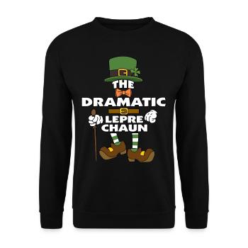 Le lutin dramatique de la Saint-Patrick - Sweat-shirt Unisexe - noir - Devant - Alina (178cm) & Michal (187cm)