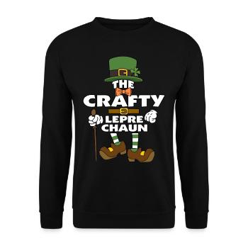 The Crafty Leprechaun St Patrick's Day - Unisex Sweatshirt - black - Front - Alina (178cm) & Michal (187cm)