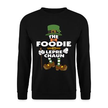 Le lutin gourmand de la Saint-Patrick - Sweat-shirt Unisexe - noir - Devant - Alina (178cm) & Michal (187cm)