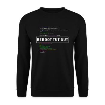 Reboot Tut Gut IT-Berater Admin Neustart - Unisex Pullover - Schwarz - Vorne - Alina (178cm) & Michal (187cm)
