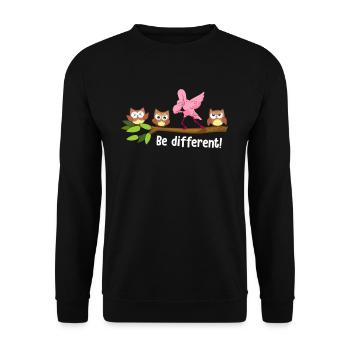 Be Different Dabbing Flamingo - Unisex Sweatshirt - black - Front - Alina (178cm) & Michal (187cm)