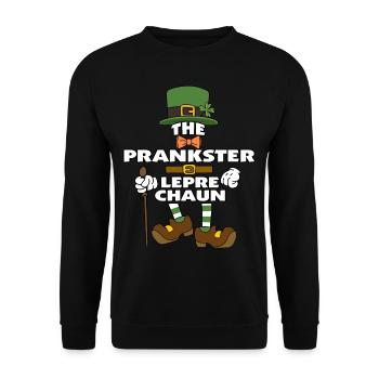 The Prankster Leprechaun St Patrick's Day - Unisex Pullover - Schwarz - Vorne - Alina (178cm) & Michal (187cm)