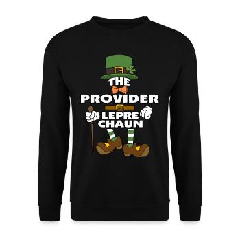 The Provider Leprechaun St Patrick's Day - Unisex Sweatshirt - black - Front - Alina (178cm) & Michal (187cm)