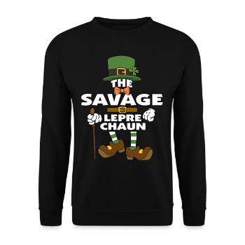 Le lutin sauvage St Patrick’s Day - Sweat-shirt Unisexe - noir - Devant - Alina (178cm) & Michal (187cm)