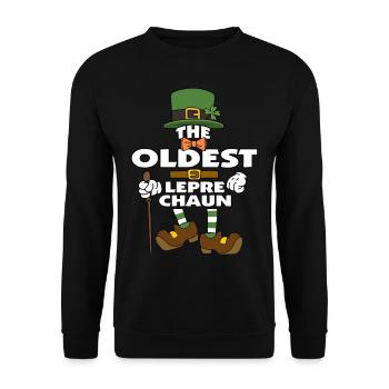 The Oldest Leprechaun St Patrick's Day - Unisex Pullover - Schwarz - Vorne - Alina (178cm) & Michal (187cm)