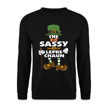 The Sassy Leprechaun St Patrick's Day - Unisex Sweatshirt - black - Front - Alina (178cm) & Michal (187cm)