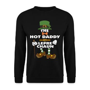 The Hot Daddy Leprechaun St Patrick's Day - Unisex Sweatshirt - black - Front - Alina (178cm) & Michal (187cm)