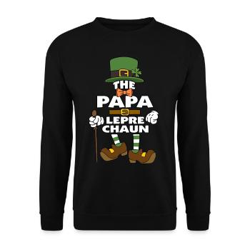 Le Papa Leprechaun St Patrick’s Day - Sweat-shirt Unisexe - noir - Devant - Alina (178cm) & Michal (187cm)