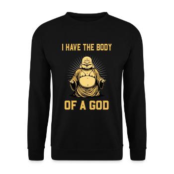 Bouddha Corps d’un Dieu Méditation bouddhiste - Sweat-shirt Unisexe - noir - Devant - Alina (178cm) & Michal (187cm)