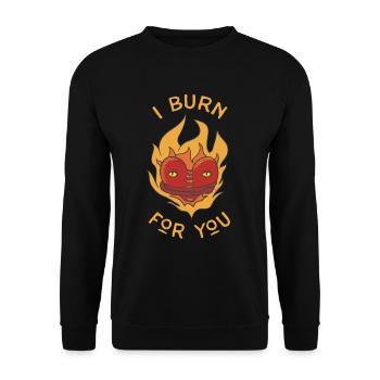 Burning Heart Badge Vintage Tattoo Art - Unisex Sweatshirt - black - Front - Alina (178cm) & Michal (187cm)