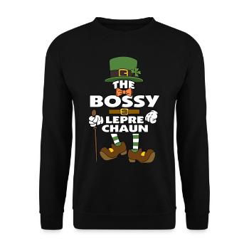 Le lutin autoritaire de la Saint-Patrick - Sweat-shirt Unisexe - noir - Devant - Alina (178cm) & Michal (187cm)