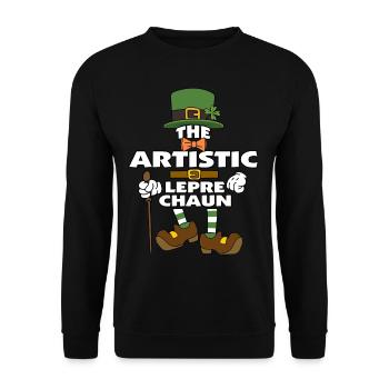 Le lutin artistique St Patrick’s Day - Sweat-shirt Unisexe - noir - Devant - Alina (178cm) & Michal (187cm)